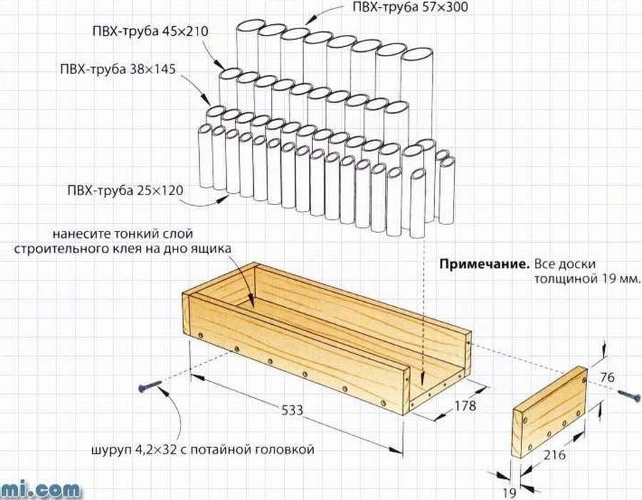 Органайзер для инструментов: 12 чертежей