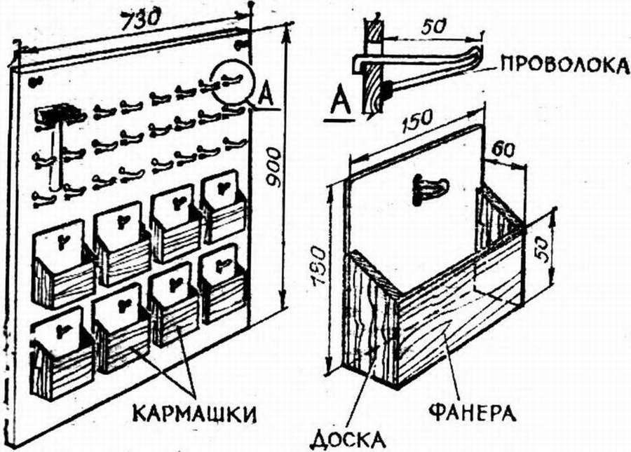 Органайзер для инструментов: 12 чертежей