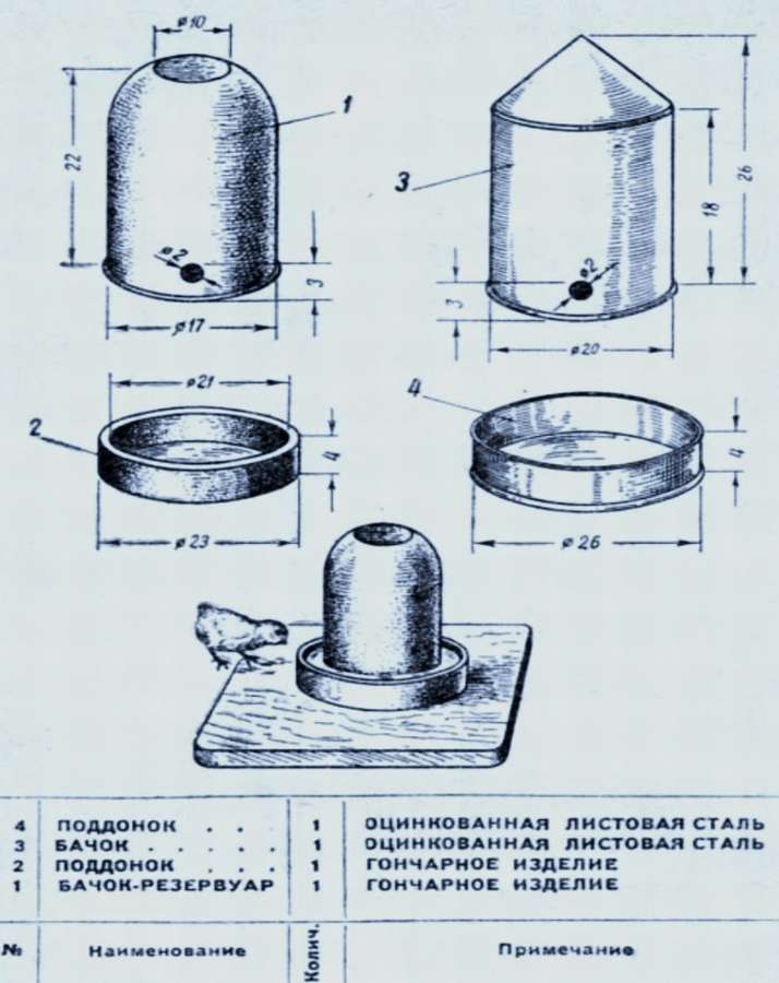 12 чертежей, чтобы сделать поилку