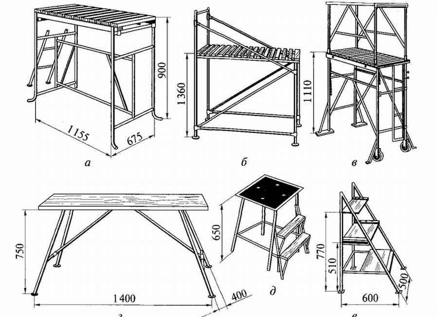 Леса строительные: 12 чертежей и