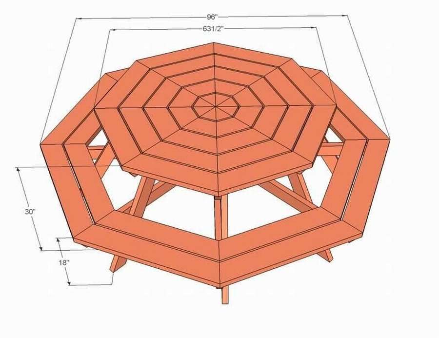 10 чертежей столов в беседку