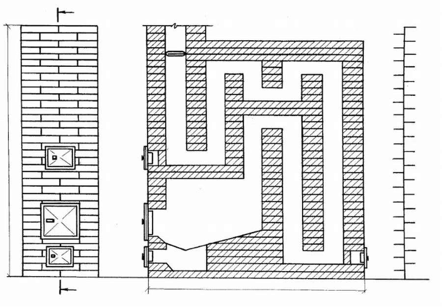 Печь длительного горения из кирпича
