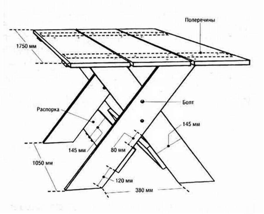11 чертежей уличного стола