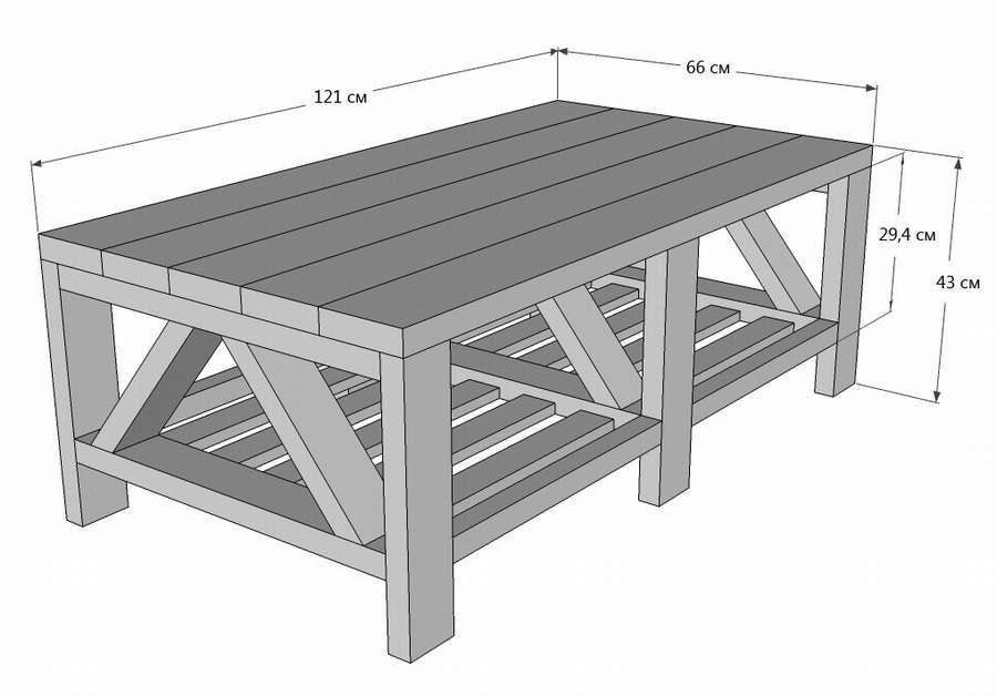11 чертежей уличного стола