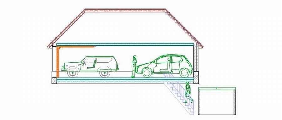 Гараж на участке на две