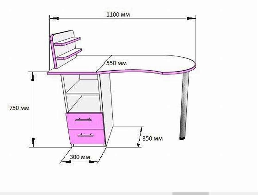 11 чертежей маникюрного стола (с