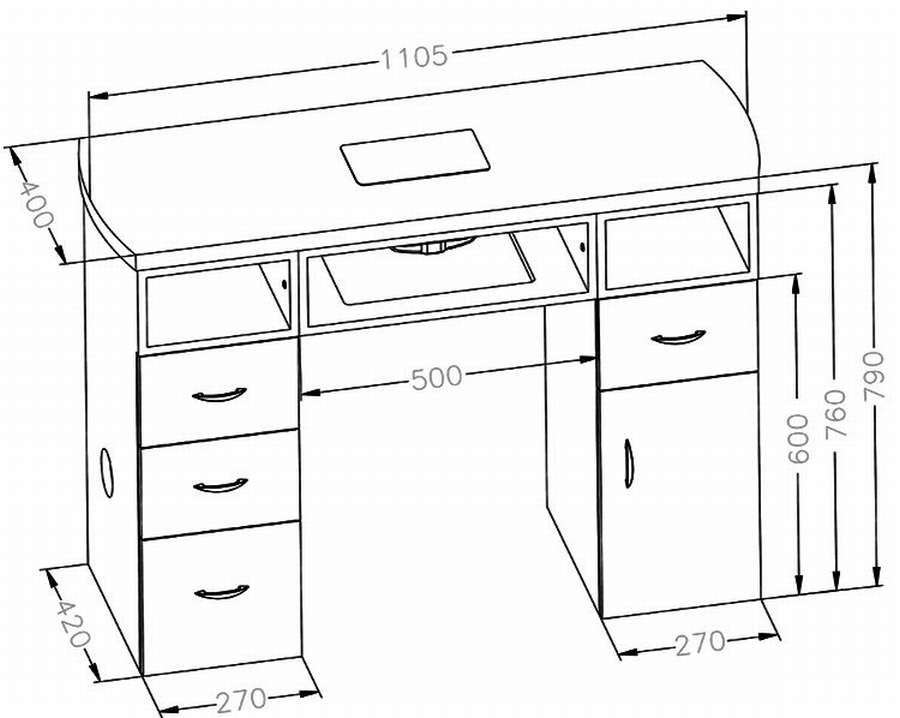 11 чертежей маникюрного стола (с