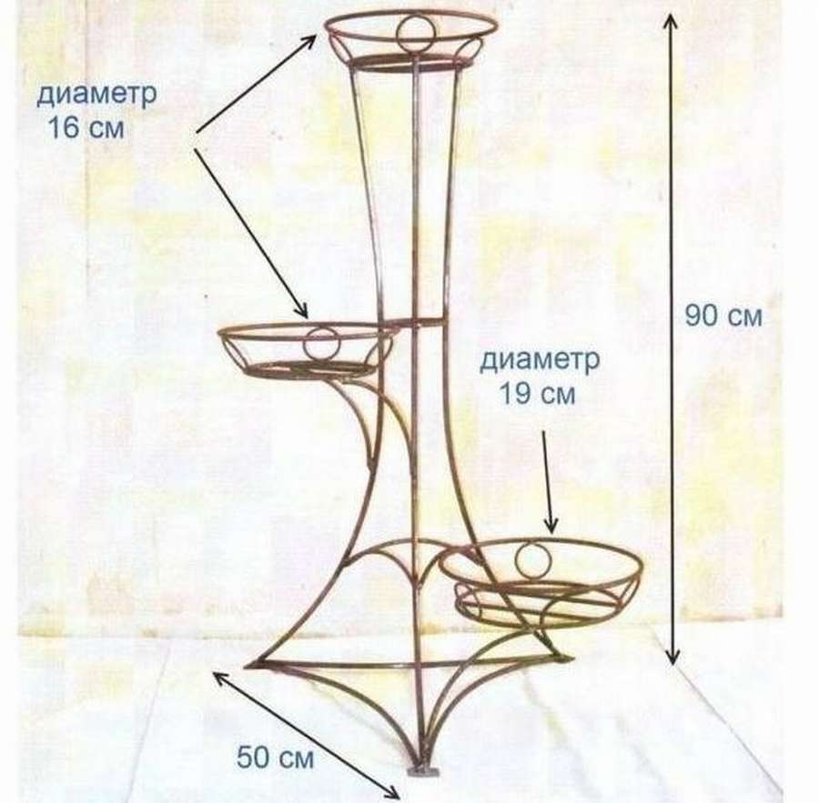 Подставка для цветов: 12 чертежей