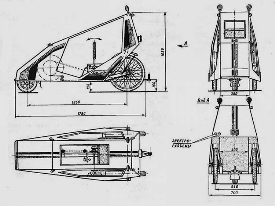 Веломобиль: 10 чертежей и схем