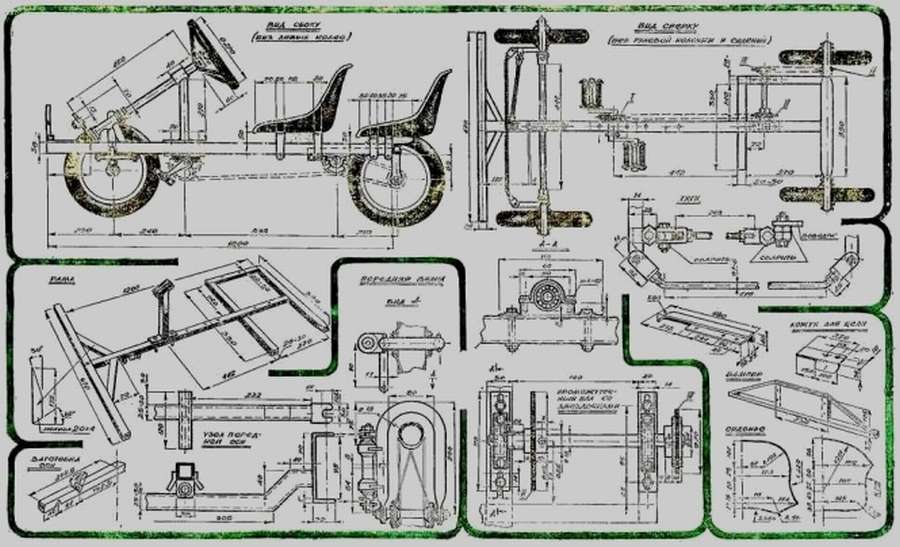 Веломобиль: 10 чертежей и схем