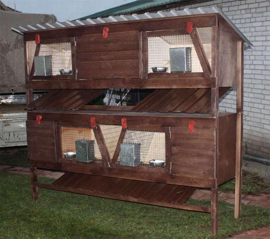Многоярусные клетки кроликам из подручных