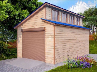 Двухэтажный гараж из бруса для дачи - крутые идеи: 10 шт