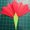 Плоская гвоздика в технике оригами своими руками