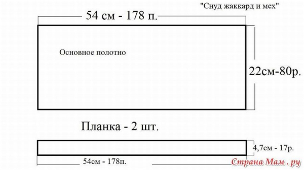 Снуд: выкройки, шаблоны, схемы с размерами (12 шт)