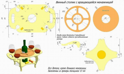 9 чертежей крутящегося стола