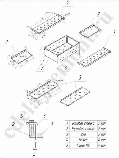 Разборный мангал: +12 классных чертежей