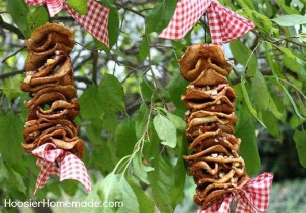 Кормушка для птиц из сушёных яблок. Пошаговая инструкция + фото