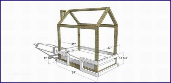 10 чертежей с размерами – кроватка домик для детей