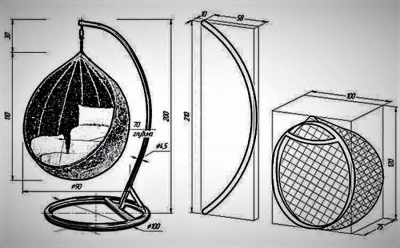 Как самому сделать качели кресло-кокон: 11 чертежей и схем