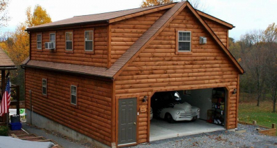 Деревянные двухэтажные гаражи. Фото обзор 10 идей (для дачи)