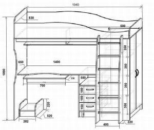 Детская стол-кровать для школьника из дерева – 10 вариантов