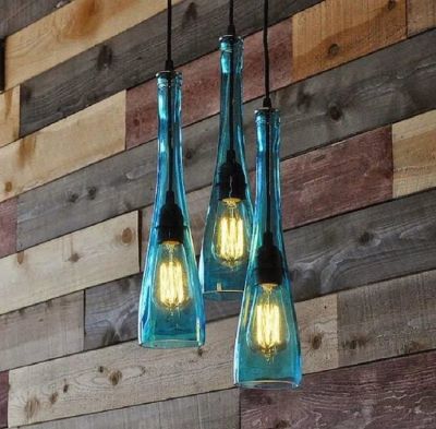 10 идей - ламп из стеклянной бутылки. Фото