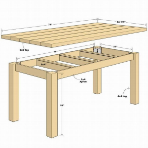 12 чертежей и схем: стол для дачи (с размерами)